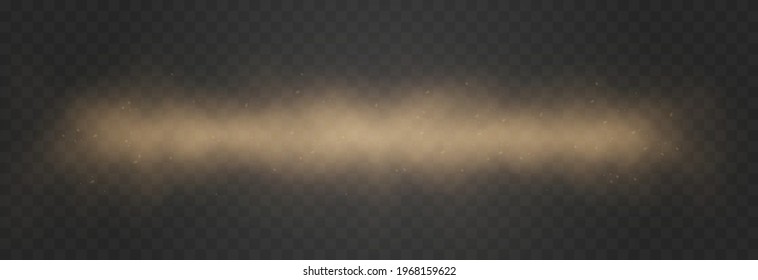 Vector Sandy Dust Cloud. Clouds With Dust Particles. Sandstorm On An Isolated Transparent Background. PNG.