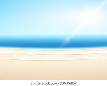 Vector sandy sea beach. Summer relax set.