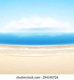Vector sandy sea beach. Summer relax set.