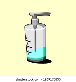 frasco de desinfectante vectorial con tapa verde