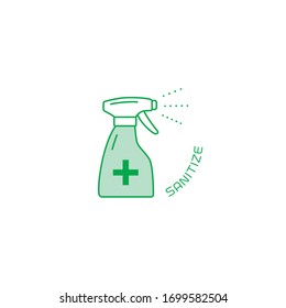 Icono del frasco de pulverización del limpiador vectorial