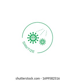 Icono de virus y spray de vertido
