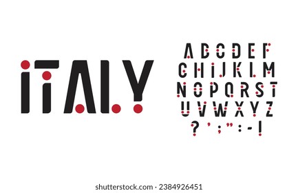 Vector sans serif uppercase letter set, alphabet, typography