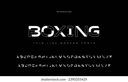 Vector sans serif uppercase letter set, alphabet, typography.