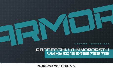 Vector sans serif urbano conjunto de letras de esténcil redondeado, alfabeto recortado.