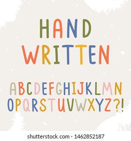Vector sans upper case alphabet. Hand drawn letters. Letters of the alphabet written with a brush, isolated display letters, simple minimalistic handwriting