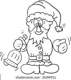 vector - Santa with bell isolated on background