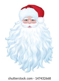 Vector Of Santa With Big Beard Isolated.