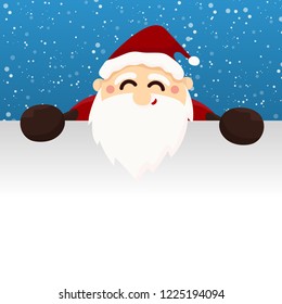 vector santa cartoon with funny santa claus. christmas background