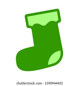 Vector santa christmas socks isolated - holiday icon. xmas clothing symbol Illustration. merry christmas Sign symbol, new year icon