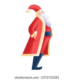 Vector Santa Claus Art Deco Retro Illustration Isolated