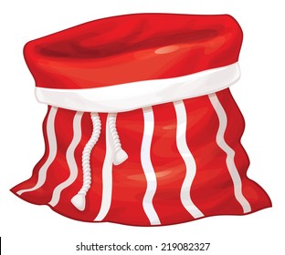 Vector Santa Claus bag isolated.