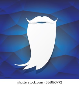 vector Santa claus with beard on blue polygonal background. Christmas hipster poster for party or greeting card. Santa Hipster Claus. vector merry christmas art design background.