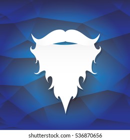 vector Santa claus with beard on blue polygonal background. Christmas hipster poster for party or greeting card. Santa Hipster Claus. vector merry christmas art design background.