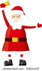 Vector Santa Claus with bell in his hands