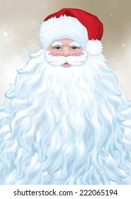 Vector of Santa  Claus with big beard.