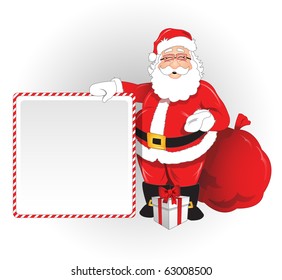 Vector Santa Claus with blank ad