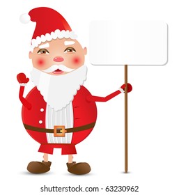 Vector santa claus with blank sign