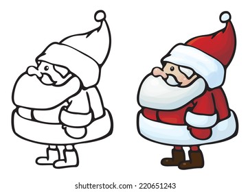 Vector Santa Claus cartoon isolated.