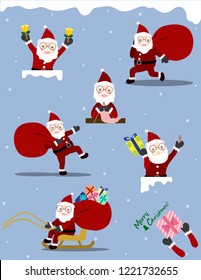 Vector ,Santa Claus with character set. 