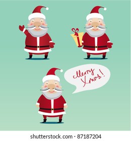Vector santa claus characters. Christmas illustration