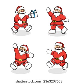 vector santa claus characters in various poses by sem.studio