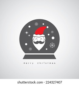 vector santa claus cheerful face  