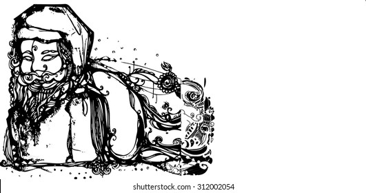 the vector of Santa Claus design