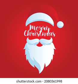 vector santa claus face with marry christmas os eyes