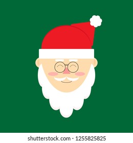 Vector, Santa Claus face on green background