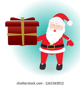Vector Santa Claus and Gift