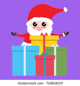 vector Santa Claus with gifts