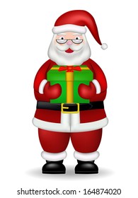 Vector of Santa Claus giving xmas gift