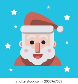 Vector of a Santa claus with a happy expression and friendly look. Cartoon style vector for christmas.