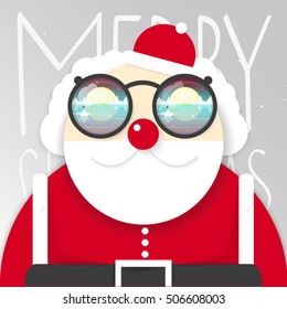 Vector Santa Claus. Happy new Year and Christmas illustration. simple form. Flat design