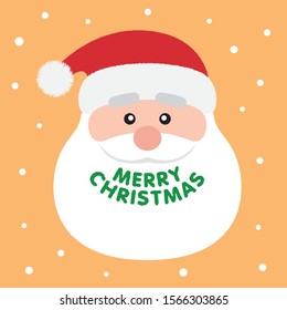 Vector Santa Claus and has the word merry christmas.