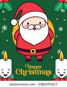 Vector of Santa Claus with Hat: A Lovable Christmas Cartoon Character for a Festive Winter Holiday