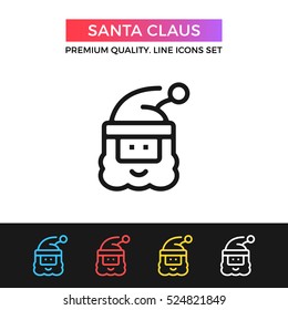 Vector Santa Claus icon. Christmas concepts. Premium quality graphic design. Modern signs, outline symbols collection, simple thin line icons set for websites, web design, mobile app, infographics