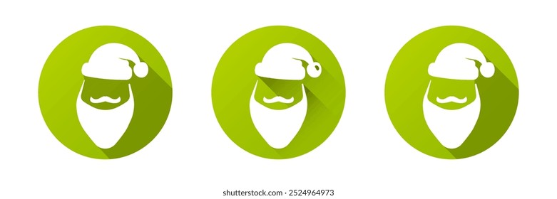 Vector Santa Claus icon set in flat style on white background