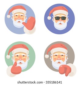 Vector Santa Claus icon set