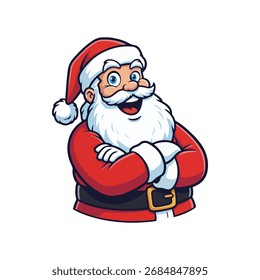 Vector ilustración de Santa Claus con una cara de muy feliz