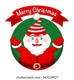 Vector Santa Claus illustration with Merry Christmas message