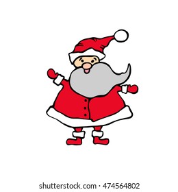 Vector santa claus illustration on white background. Cartoon style. Christmas theme.