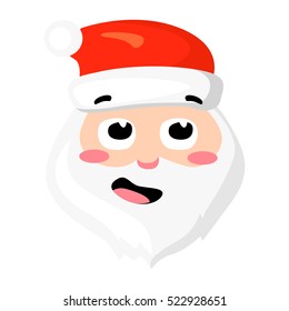 Vector of Santa Claus isolated on white. Cartoon style. Cute funny christmas icon. EPS 10 Vector illustration.