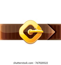 vector santa claus leather belt with golden buckle isolated on white background. vector frame or corner for christmas banner , flyer or poster 