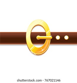 vector santa claus leather belt with golden buckle isolated on white background. vector frame or corner for christmas banner , flyer or poster 