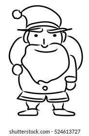 vector Santa Claus line art for coloring  free hand drawing style with copy space for edit your greeting text for Christmas card