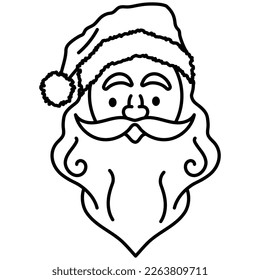 Vector Santa Claus Line Icon, outline isolated on white background