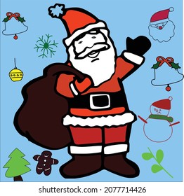 vector santa claus merry christmas