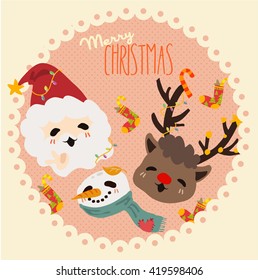 Vector Santa Claus and minions